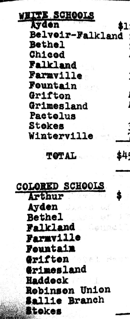 1960 Pitt County Schools 